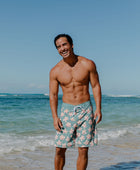 Men's Reef Board Short in Koki'o Blossom (Teal)