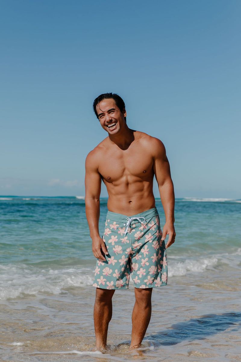 Men's Reef Board Short in Koki'o Blossom (Teal)