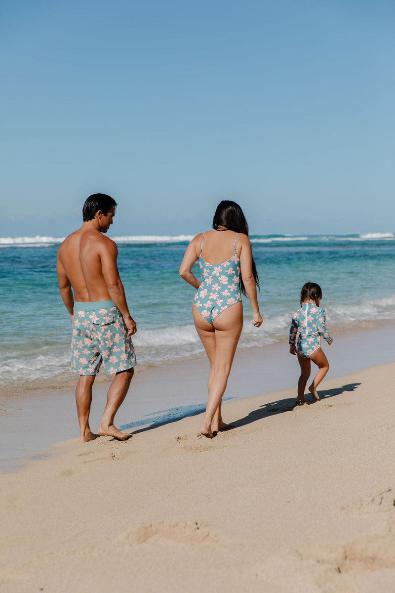 Men's Reef Board Short in Koki'o Blossom (Teal)