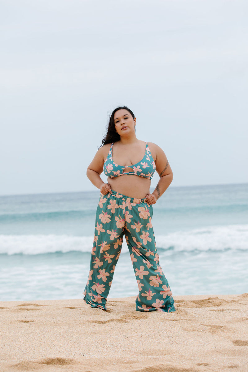 Sunset Swim Top in Koki'o Blossom (Teal)