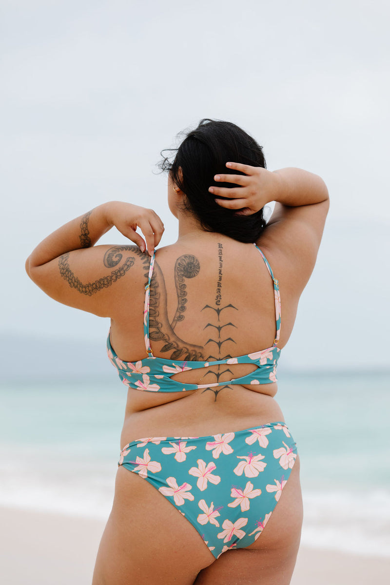 Sunset Swim Top in Koki'o Blossom (Teal)