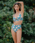 Sunset Swim Top in Koki'o Blossom (Teal)