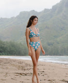 Sunset Swim Top in Koki'o Blossom (Teal)