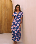 Tide Dress in Koki'o Blossom (Navy)