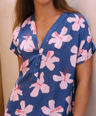 Tide Dress in Koki'o Blossom (Navy)