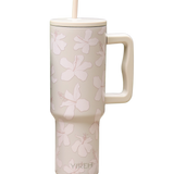 tan tumbler with kokio print
