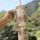 40 oz tumbler with shells and pua print