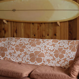 woven cotton blanket in pua paina tan