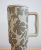 Tumbler in Vintage Hibiscus (Green)