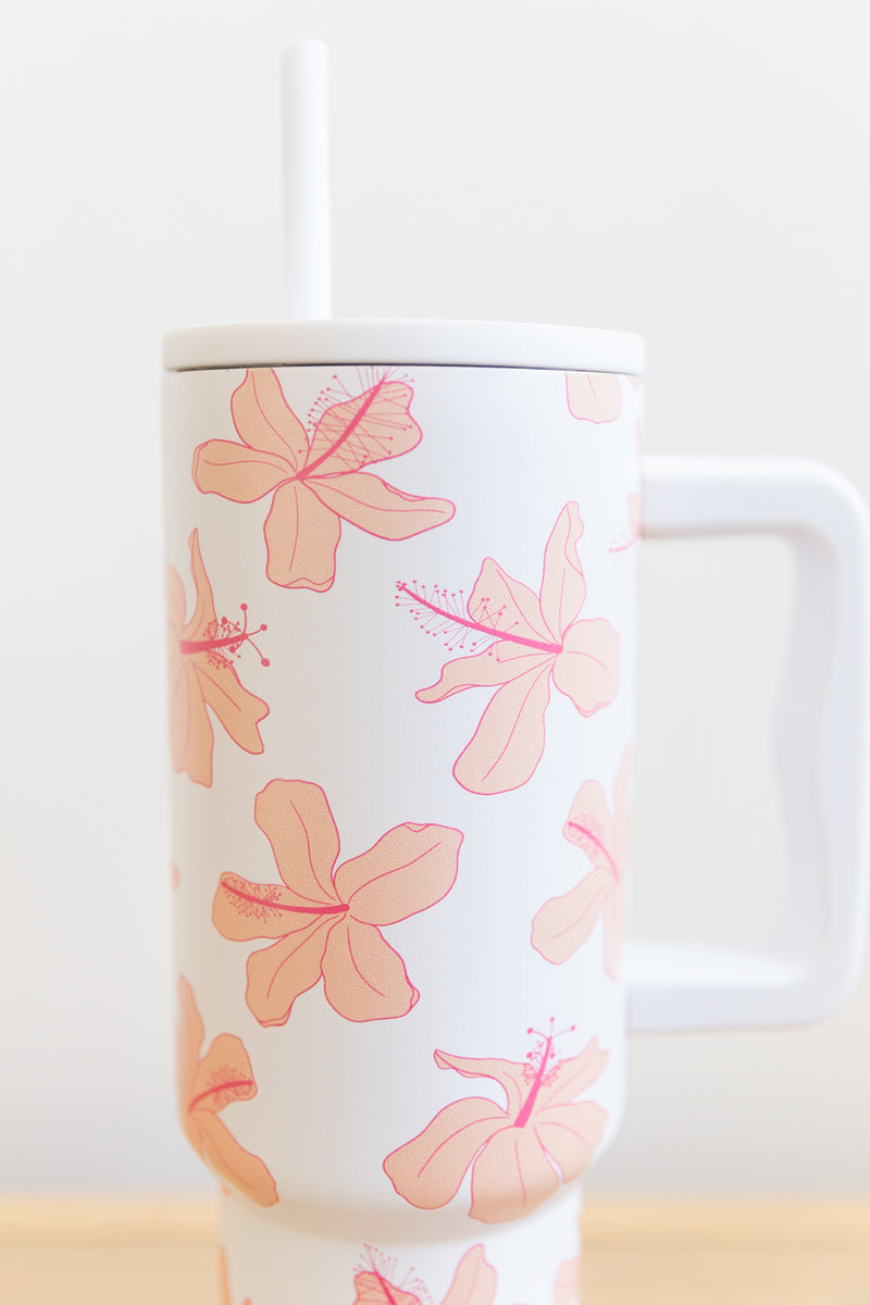 Tumbler in Koki'o Blossom (White)