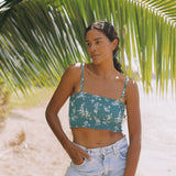 YIREH Rumi Bandeau in Lagoon - Rayon Women's Top