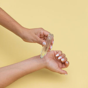 YIREHxJules 'Alohi Reed Roller is a naturally derived fragrance that will uplift your mood, make you feel beautiful + confident, and encourage you to shine your brightest. - Roller being applied to skin