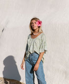 YIREH Ember Top in Jade - Rayon Women's Top