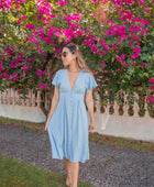 YIREH Brynn Dress in Light Blue - Rayon Women's Dress
