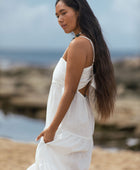 YIREH Aila Dress in Cloud - Linen Women's Dress