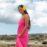 YIREH Aila Dress in Pitaya - Linen Women's Dress (sideview)