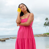 YIREH Aila Dress in Pitaya - Linen Women's Dress