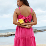 YIREH Aila Dress in Pitaya - Linen Women's Dress (backview)