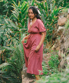 YIREH Clementine Dress in Dusty Rose - Rayon Women's Dress