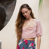 YIREH Ella Top in Blush - Linen Women's Top