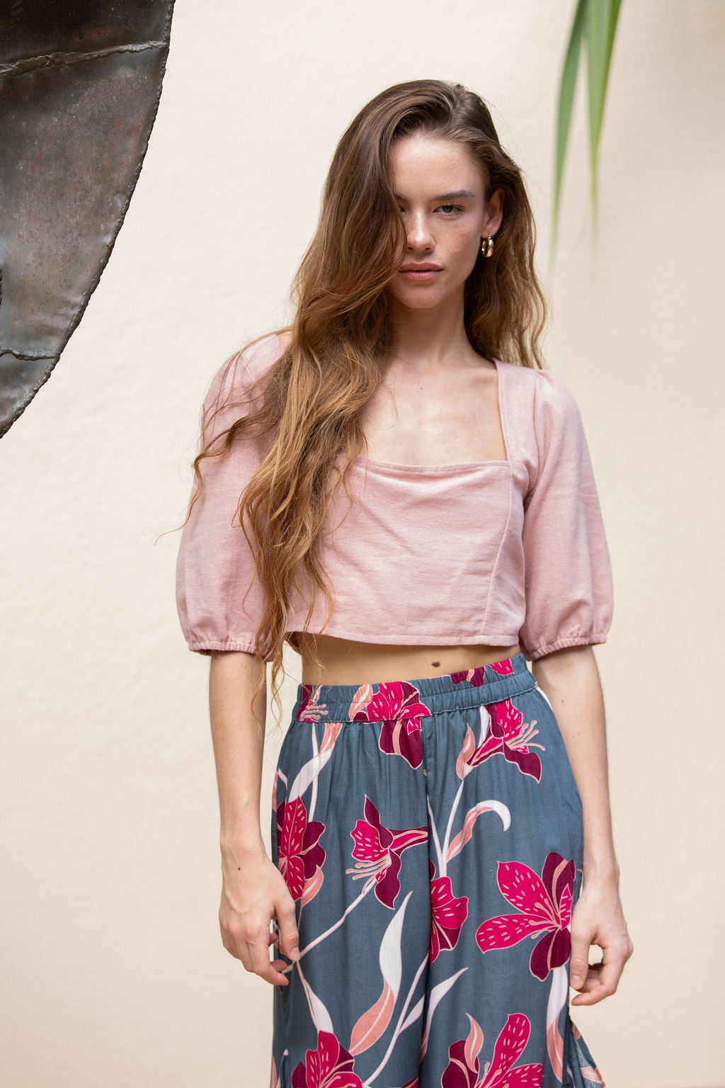 YIREH Ella Top in Blush - Linen Women's Top