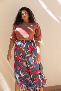 YIREH Ella Top in Terra - Linen Women's Top