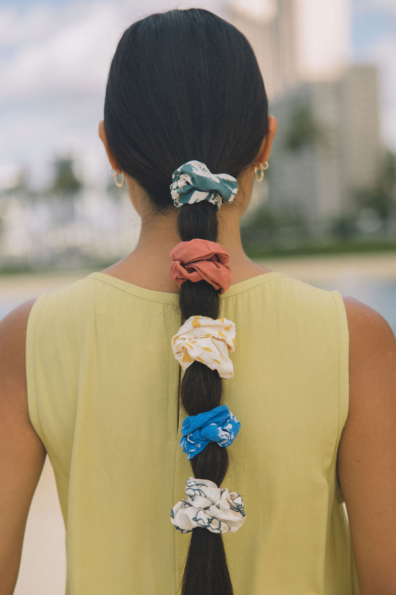 YIREH Finish the Look Scrunchie in Maroon - A fun scrunchie to complete your outfit made from YIREH signature fabric/prints!