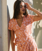 YIREH Isabella Wrap Maxi in Blossom - Rayon Women's Dress
