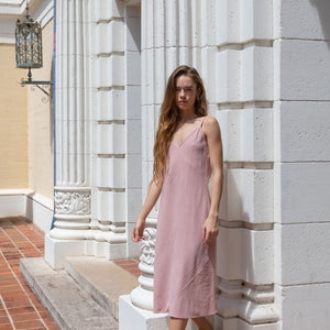 YIREH Kaila Dress in Blush - Linen Women's Dress