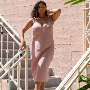 YIREH Kaila Dress in Blush - Linen Women's Dress