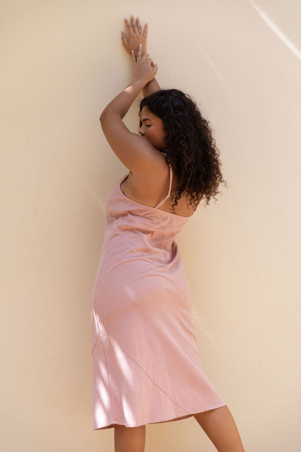 YIREH Kaila Dress in Blush - Linen Women's Dress