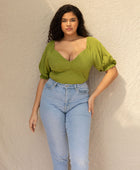 YIREH Kate Top in Basil - Rayon Women's Top