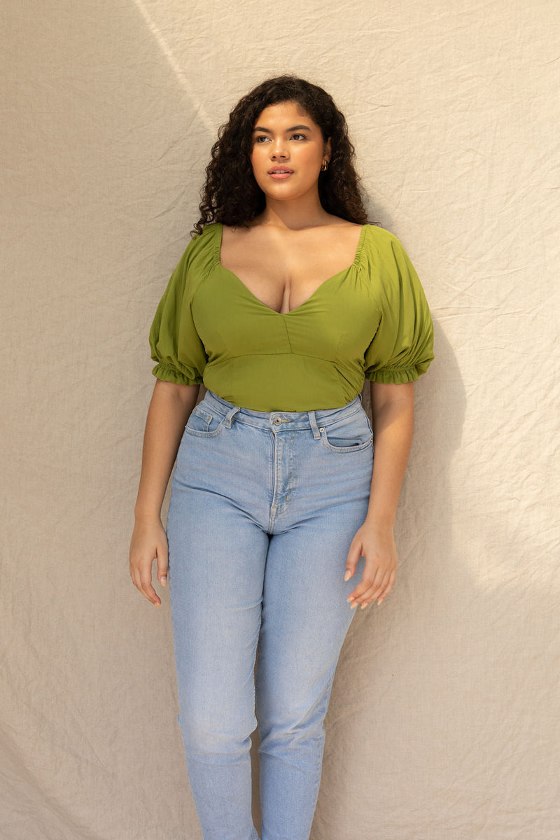 YIREH Kate Top in Basil - Rayon Women's Top