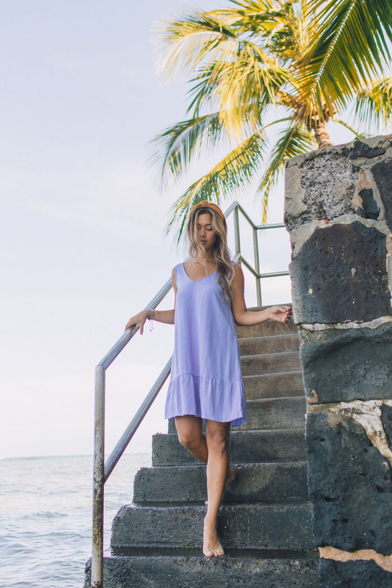 YIREH Lola Mini in Lilac - Rayon Women's Mini Dress