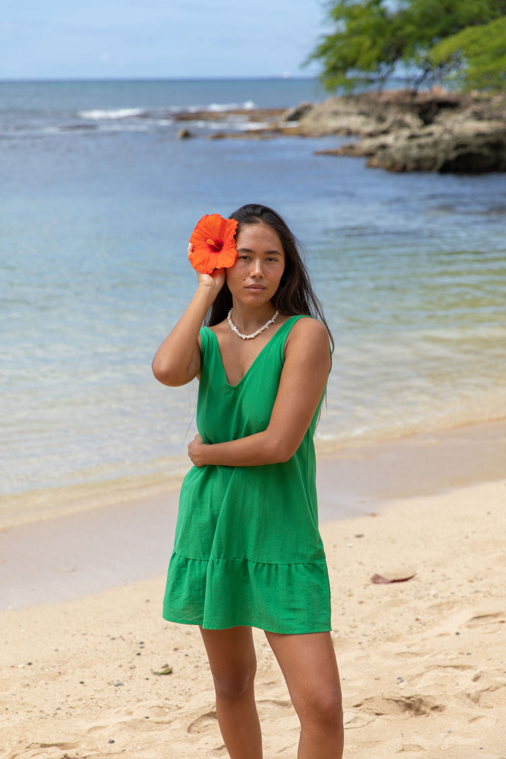 YIREH Lola Mini in Monstera - Rayon Women's Mini Dress