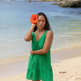 YIREH Lola Mini in Monstera - Rayon Women's Mini Dress