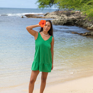 YIREH Lola Mini in Monstera - Rayon Women's Mini Dress