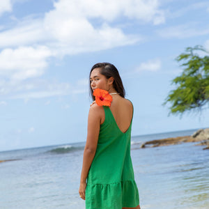 YIREH Lola Mini in Monstera - Rayon Women's Mini Dress