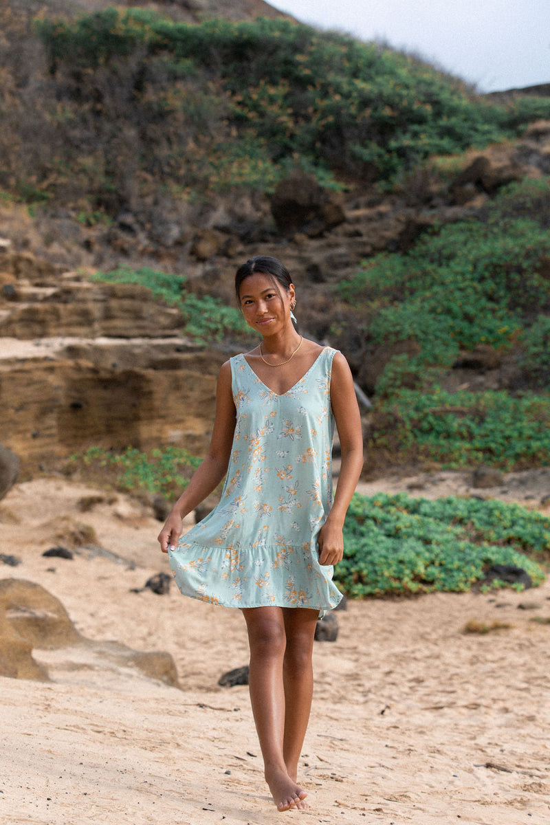 YIREH Lola Mini in Sage - Rayon Women's Mini Dress