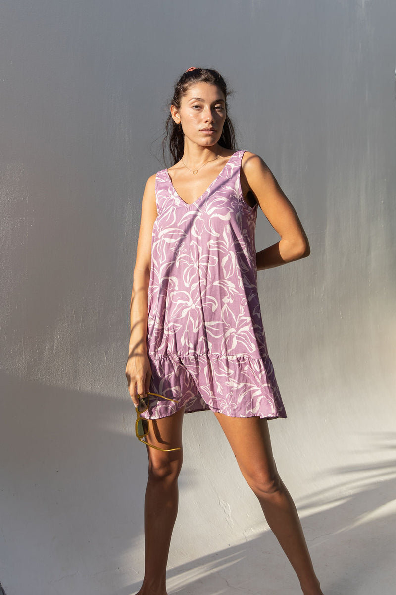 YIREH Lola Mini in Wallflower - Rayon Women's Mini Dress