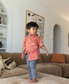 YIREH Maverick Button Up in Terra Rossa - Rayon Child's Button-Up