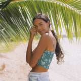 YIREH Rumi Bandeau in Lagoon - Rayon Women's Top