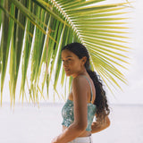 YIREH Rumi Bandeau in Lagoon - Rayon Women's Top