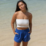 YIREH Rumi Bandeau in Cloud - Rayon Women's Top (w/ Millie Short in Kai)
