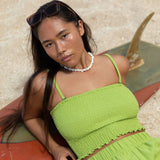 YIREH Rumi Bandeau in Parakeet - Rayon Women's Top (w/ Millie Short in Parakeet)