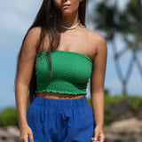 YIREH Rumi Bandeau in Monstera - Rayon Women's Top (w/ Millie Short in Kai)