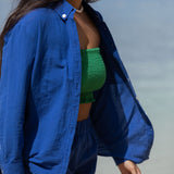 YIREH Rumi Bandeau in Monstera - Rayon Women's Top (w/ Millie Short in Kai)