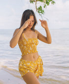 YIREH Pantai Short in Honey - Rayon Women's Shorts (w/ Rumi Bandeau in Honey)