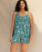 YIREH Wild Daisy Romper in Lagoon - Rayon Women's Romper