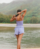 YIREH Rumi Bandeau in Lilac - Rayon Women's Top (w/ Pantai Short in Lilac)